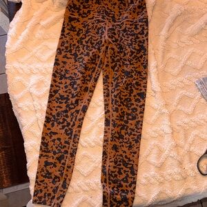 Varley Brown/Black Leopard Print Leggings small